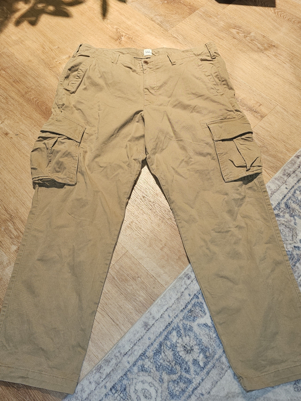 Gap Cargo Pants Mens 36x30 Tan Khaki Straight Leg 5-Pocket Stretch Cotton